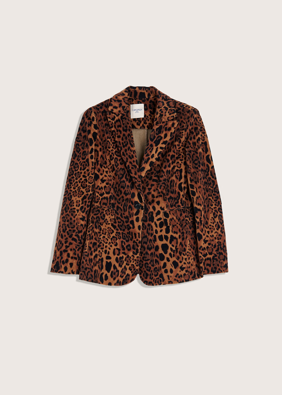 Giacca Cindy in velluto animalier MARRONE CASTAGNA Donna , immagine n. 4