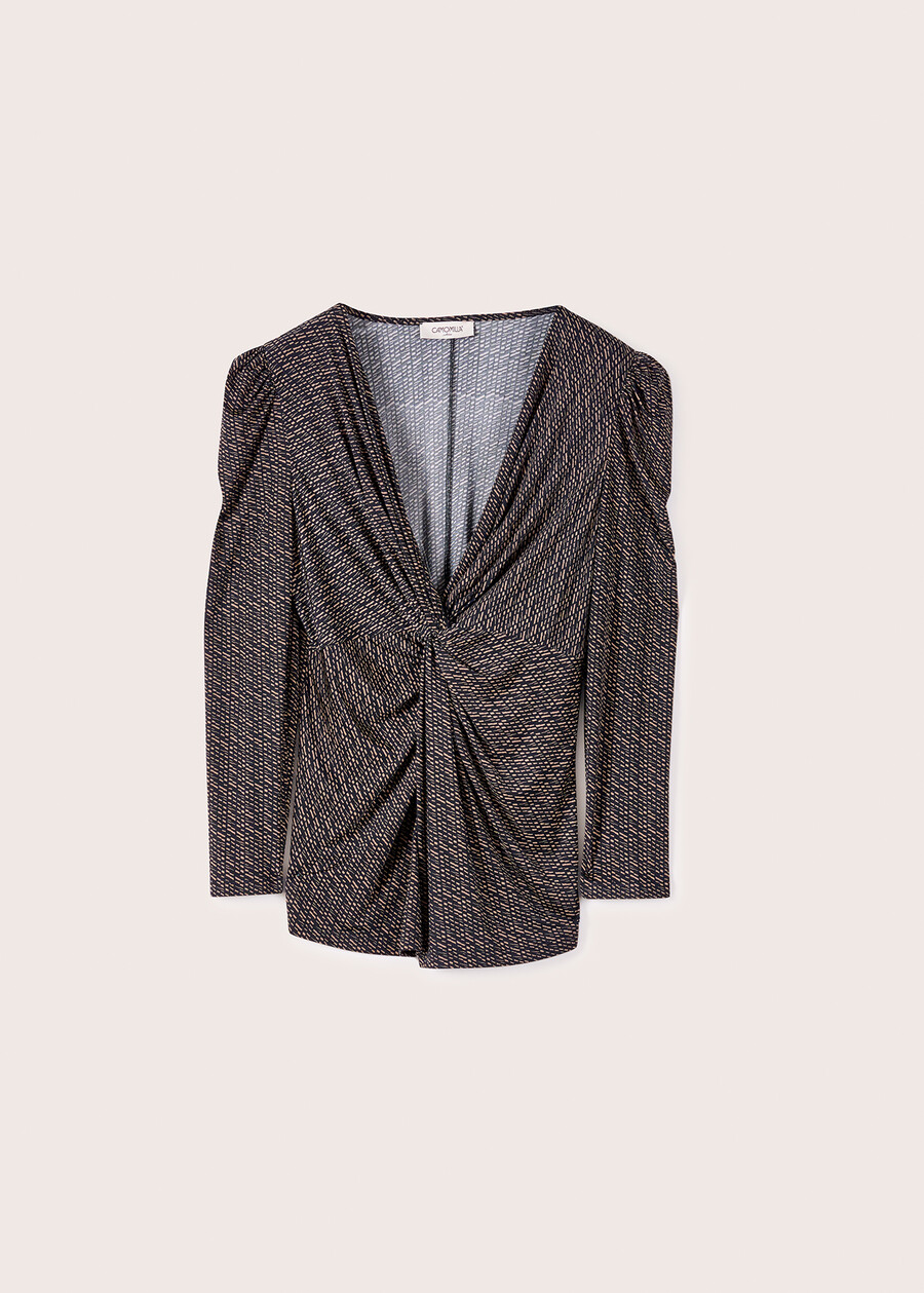 Blusa Samira con nodo NERO BLACK Donna , immagine n. 4