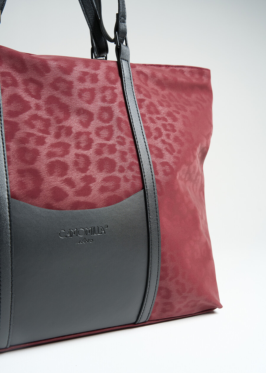 Shopping bag Biky animalier ROSSO BORDEAUXNERO Donna , immagine n. 4