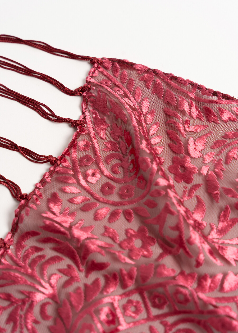 Shana semi-sheer devoré scarf NERO BLACKVIOLA VINACCIA Woman , image number 3