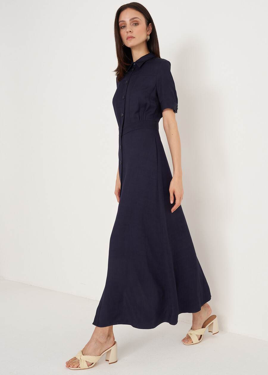 Amelia linen-viscose shirt dress BLU Woman , image number 2