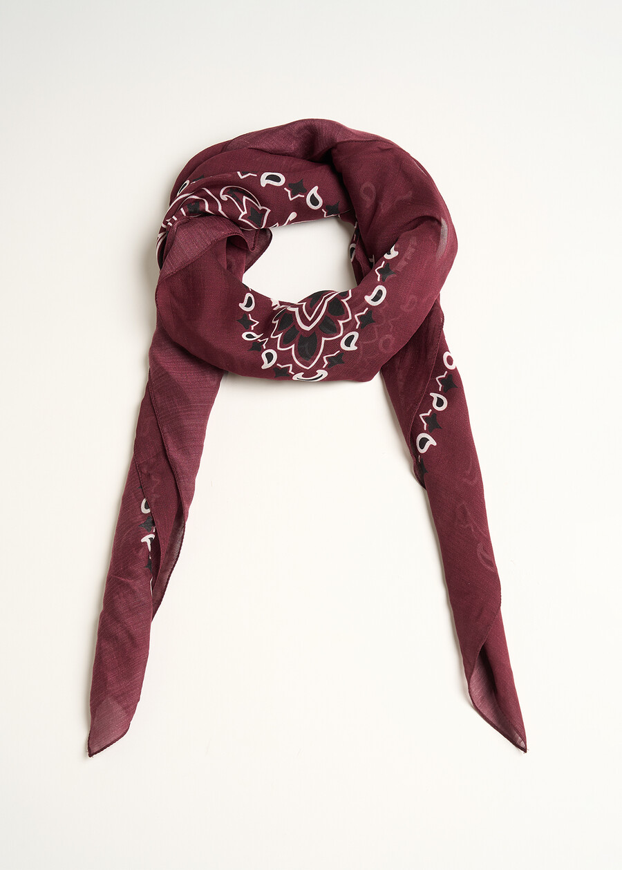 Foulard Sailey stampa cashmere ROSSO BORDEAUX Donna , immagine n. 2