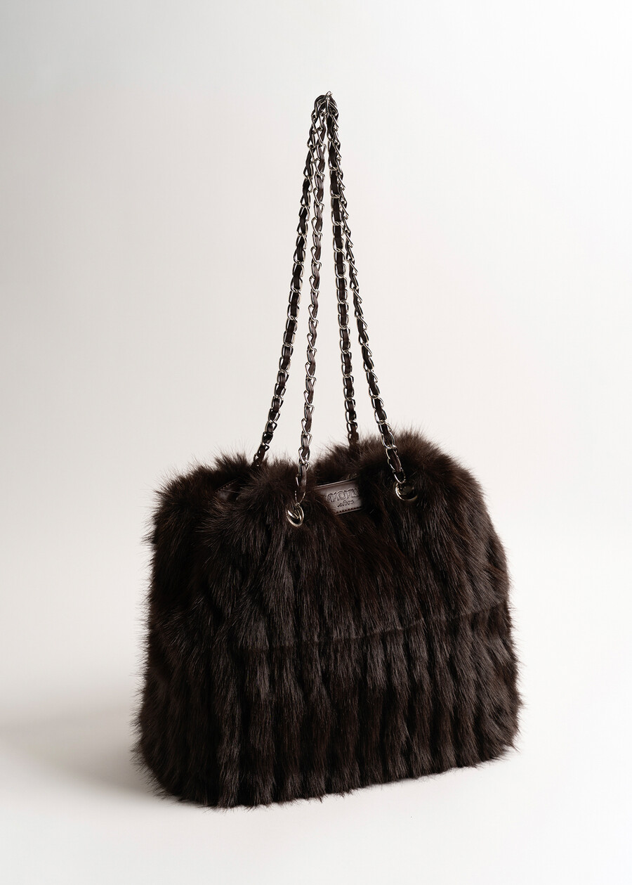 Friends Basya faux fur bag MARRONE CAFFE Woman , image number 2