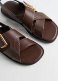 Siria genuine leather sandal MARRONE Woman image number 3