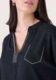 Balto double fabric blouse NERO BLACK Woman image number 2