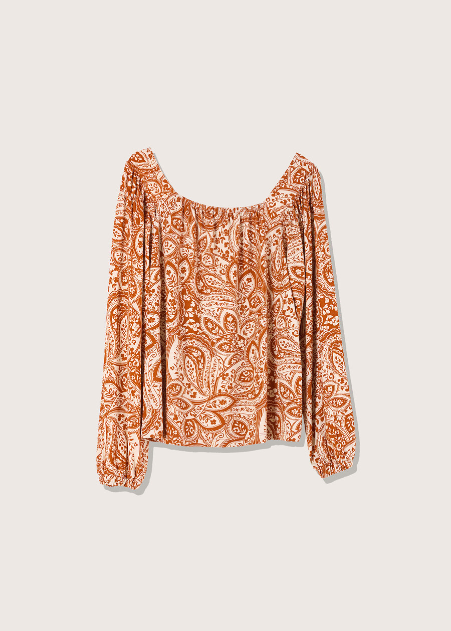 Sylvie square-neck jersey MARRONE AMBER Woman , image number 4