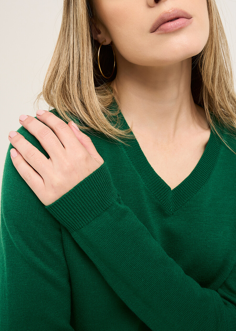 Maglia Meg in filo a scollo a V VERDE GARDEN Donna , immagine n. 3