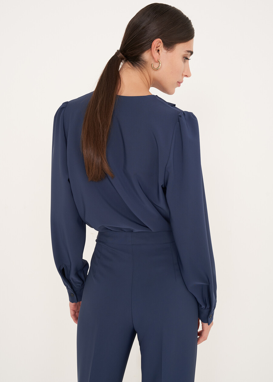Cristel blouse with ruffles BLU MIDNIGHT Woman , image number 3