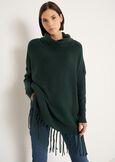 Medea cowl-neck sweater with fringes VERDE FORESTA Woman image number 2