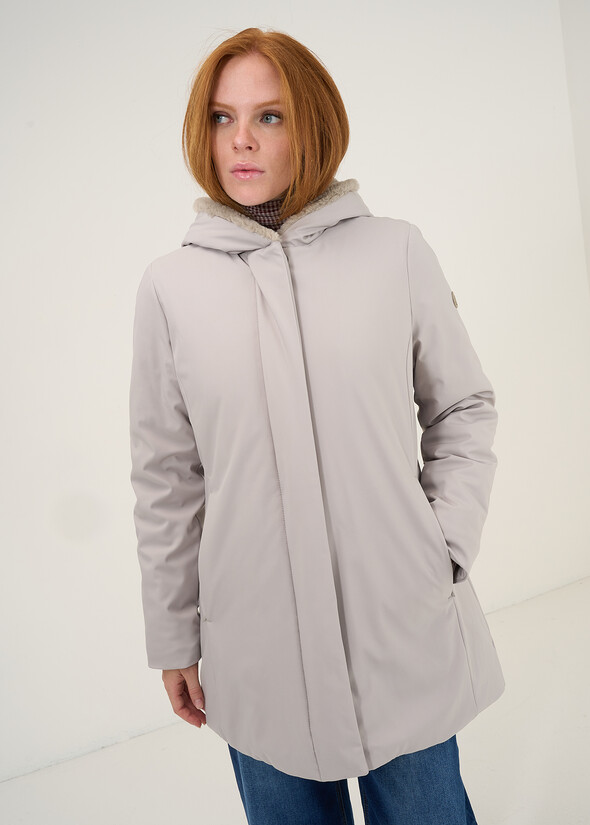 Piumino Patly liscio con cappuccio GRIGIO Donna null