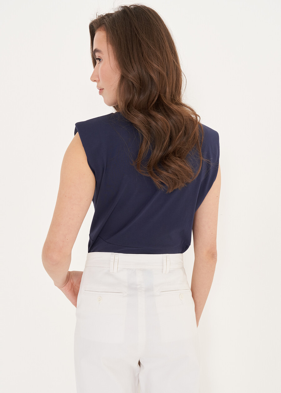 Canotta Tabita 100% Cotone BLUBIANCO WHITE Donna , immagine n. 3