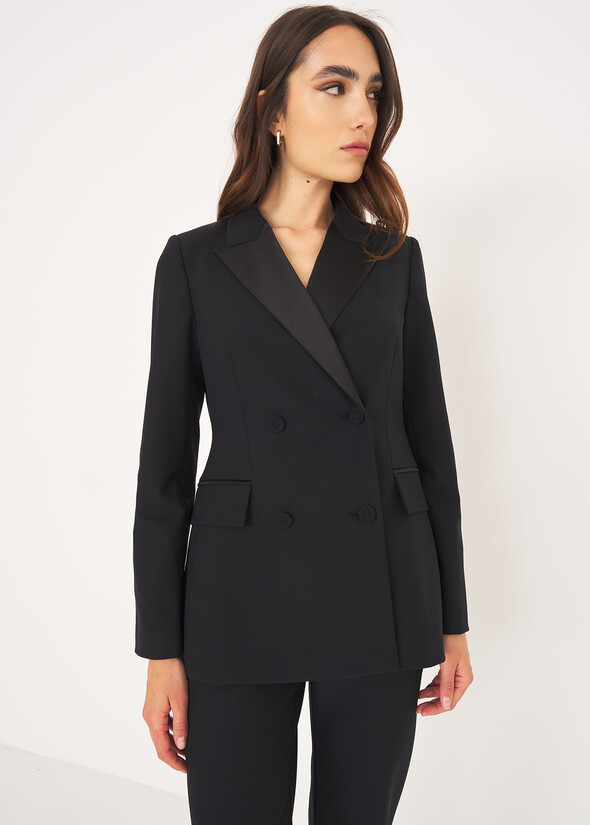 Ghibli double-breasted tuxedo jacket NERO BLACK Woman null