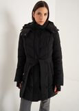 Prince padded coat with belt NERO BLACKBEIGE ECRU Woman image number 2