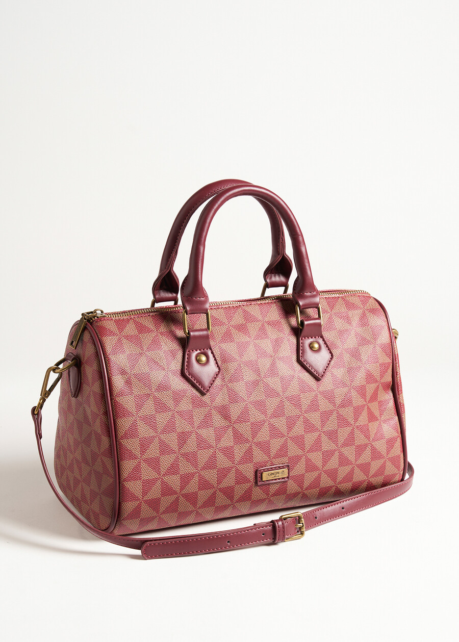 Bowlbag geometric faux leather duffle bag ROSSO CHIANTI Woman , image number 1