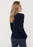 Maglia girocollo Mar con bottoni BLU Donna immagine n. 3
