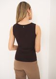 Top Trevis in punto riso MARRONE CAFFEGRIGIO PERLA Donna immagine n. 3