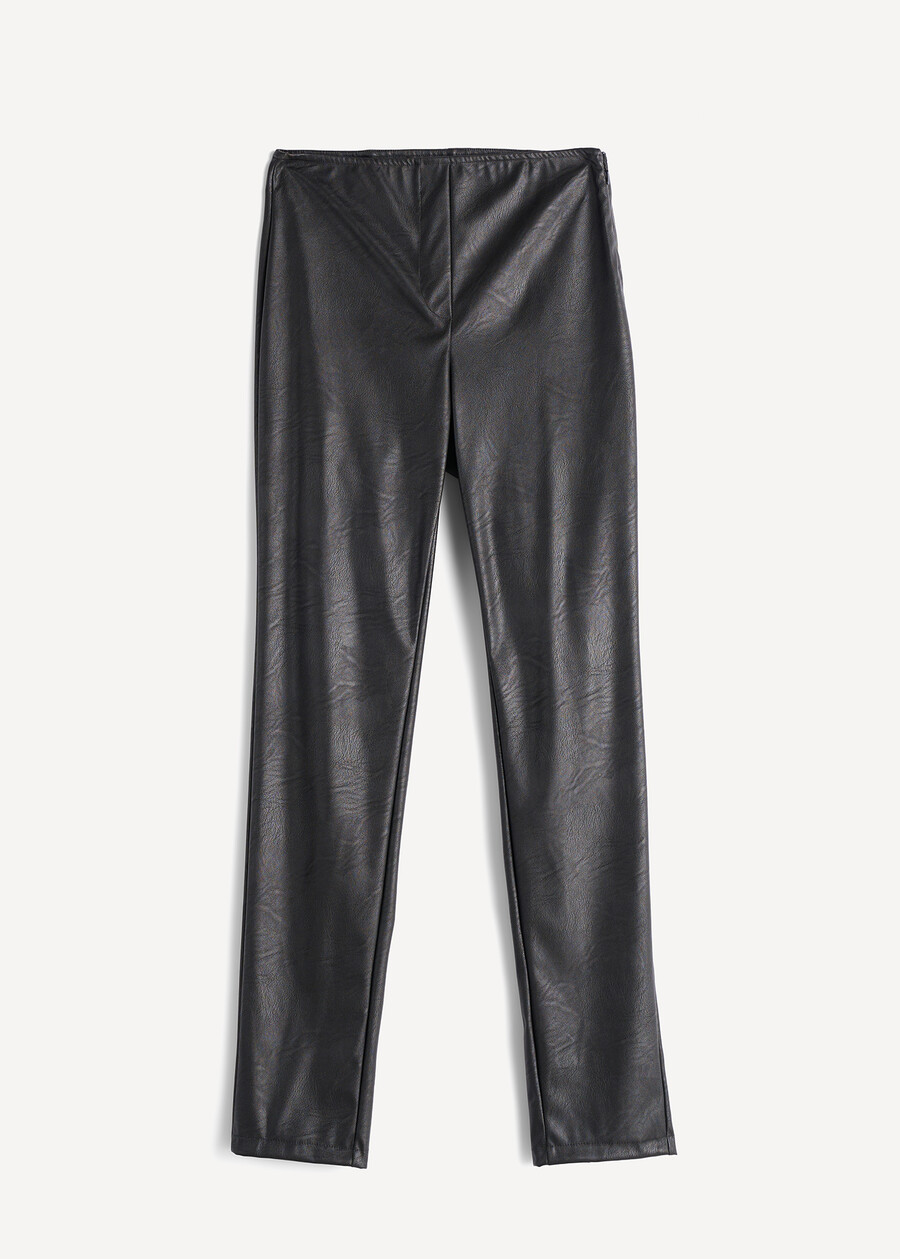 Pantalone Paki effetto ecopelle NERO Donna , immagine n. 7