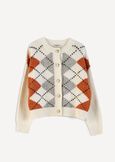 Cand argyle cardigan with gold buttons WINROBEIGE LATTE Woman image number 6