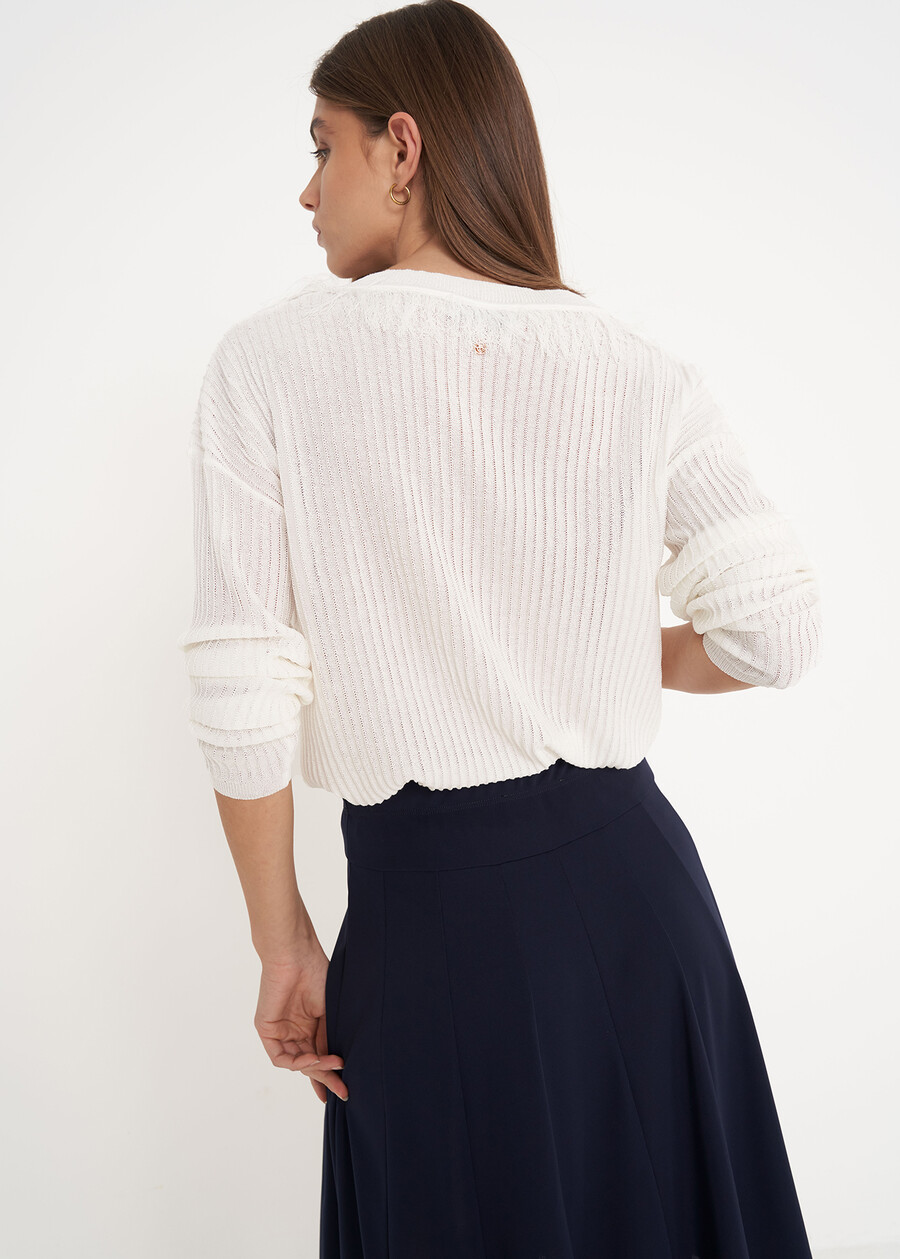 Maglia Margot con frange BIANCO WHITE Donna , immagine n. 3