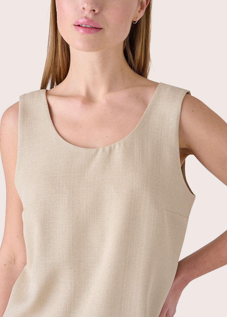 Top Toldo effetto stuoia BEIGE Donna , immagine n. 2
