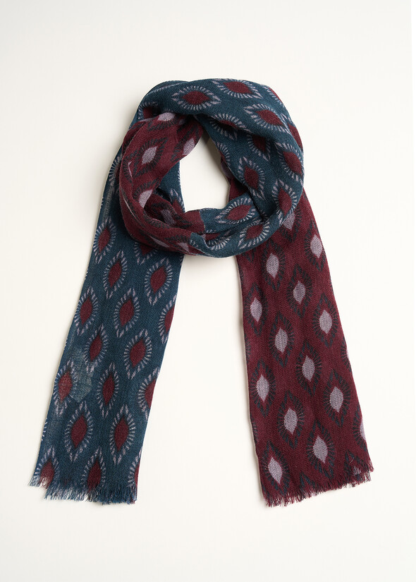 Salley patterned wool scarf ROSSO BORDEAUX Woman null