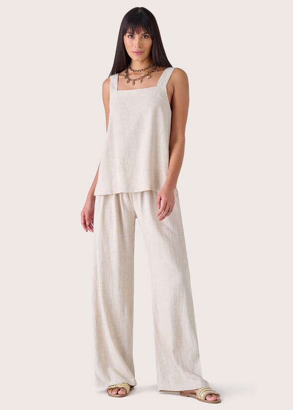 Pantaloni Polis in lino e viscosa BEIGE SAFARI Donna null