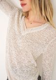 Met sweater with satin ruffle

 BEIGE SABBIA Woman image number 2