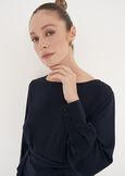 Blusa Boho in georgette BLUE OLTREMARE  Donna immagine n. 3