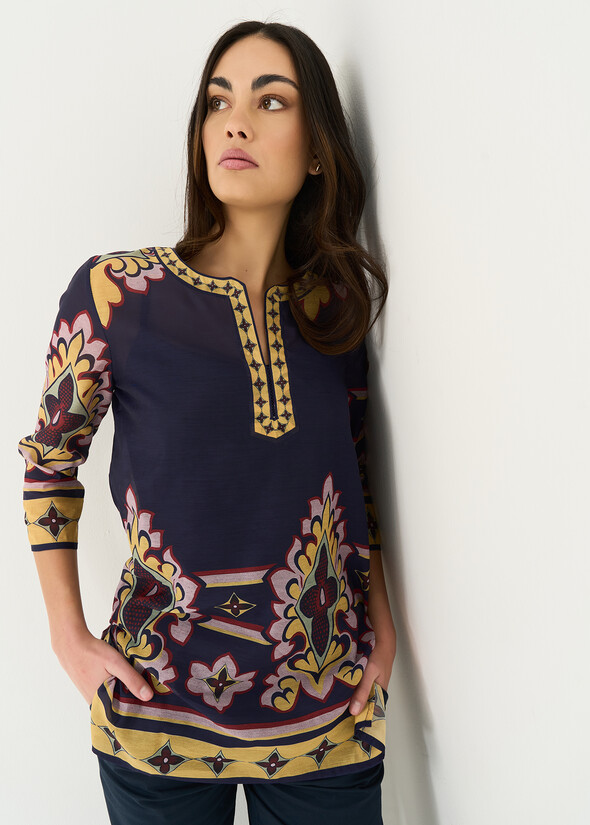 Blusa Baddy in crepe stampata BLU Donna null