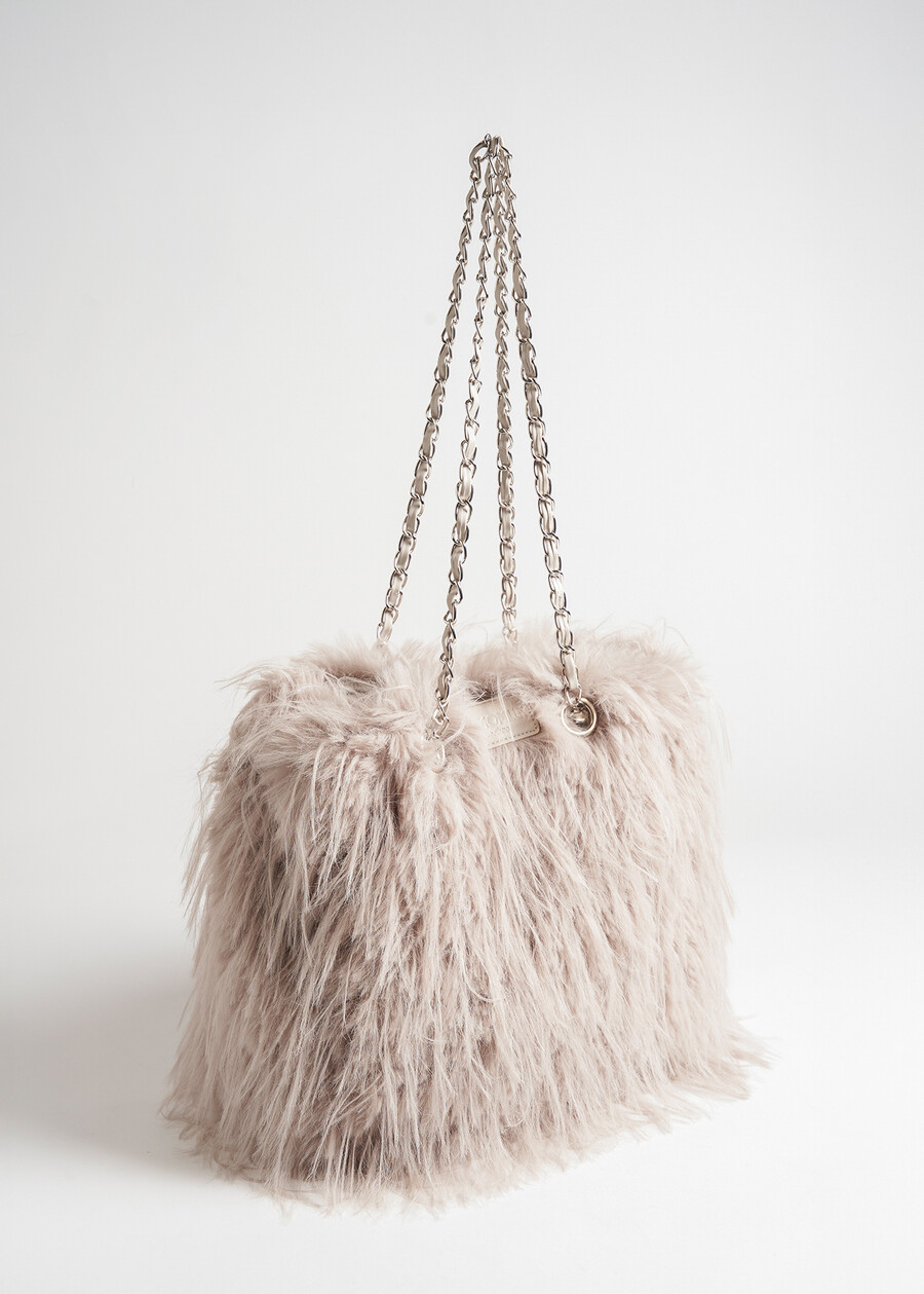 Friends Bahia faux fur shoulder bag GRIGIO GREY Woman , image number 2