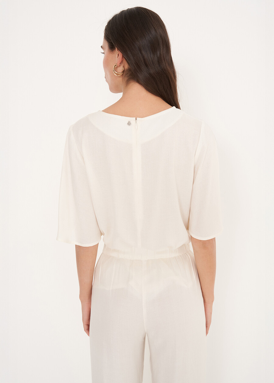 Blusa Bally In 100% Viscosa MARRONE JAVABIANCO BURRO Donna , immagine n. 3