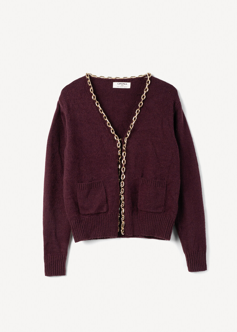 Crimea cardigan with gold chain BLU MIDNIGHTVIOLA VINACCIA Woman , image number 4