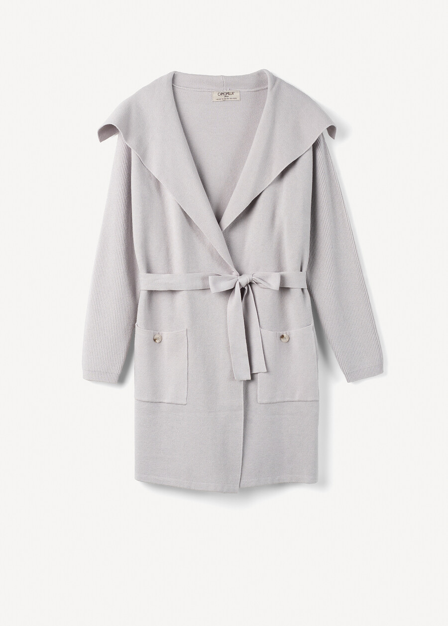 Cardigan Clotilde con collo a scialle MARRONE CAFFEGRIGIO PERLA Donna , immagine n. 7