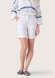 Baiano linen and cotton Bermuda shorts BIANCO WHITEBLUE OLTREMARE  Woman image number 2