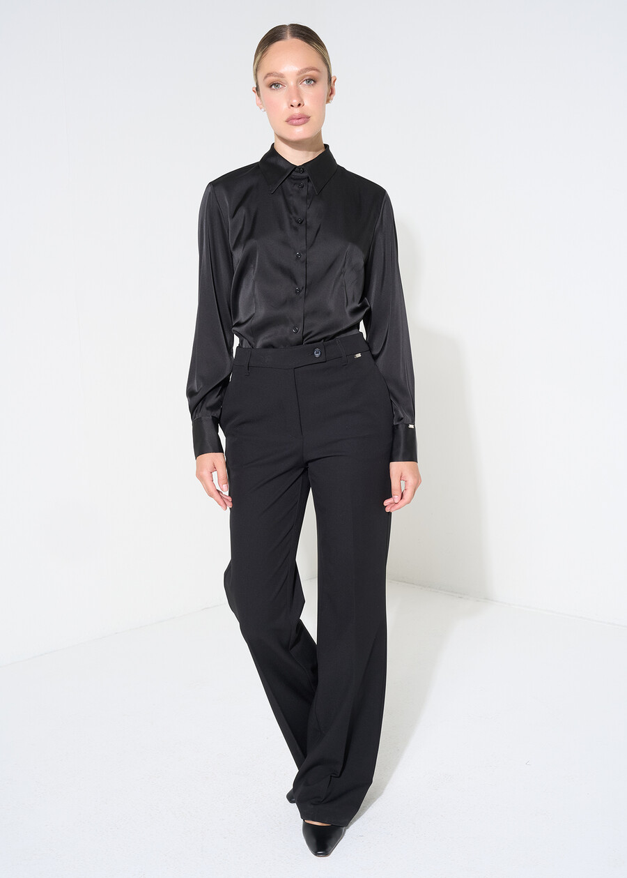 Alessia satin shirt NERO BLACKBEIGE LATTEBLU Woman , image number 4