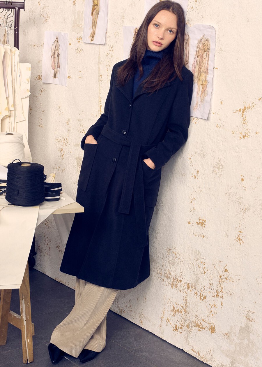 Cappotto Camillo in panno NERO BLACKBEIGE GREIGE Donna , immagine n. 1
