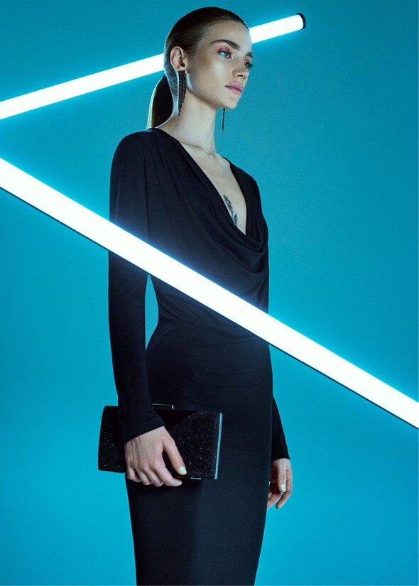 Abito longuette Agata NERO BLACK Donna null