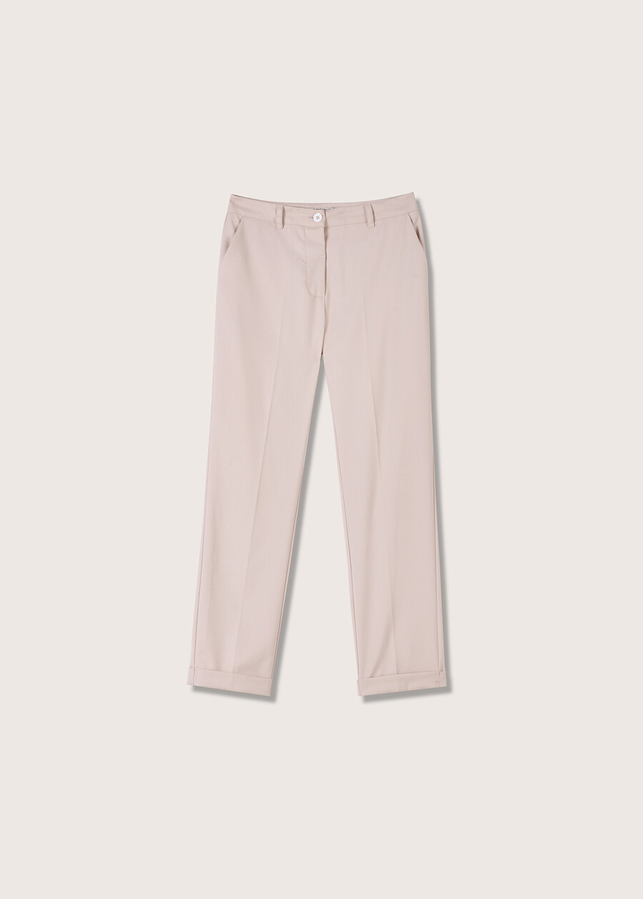 Bella polyviscose trousers BEIGE LIGHT BEIGE Woman , image number 5