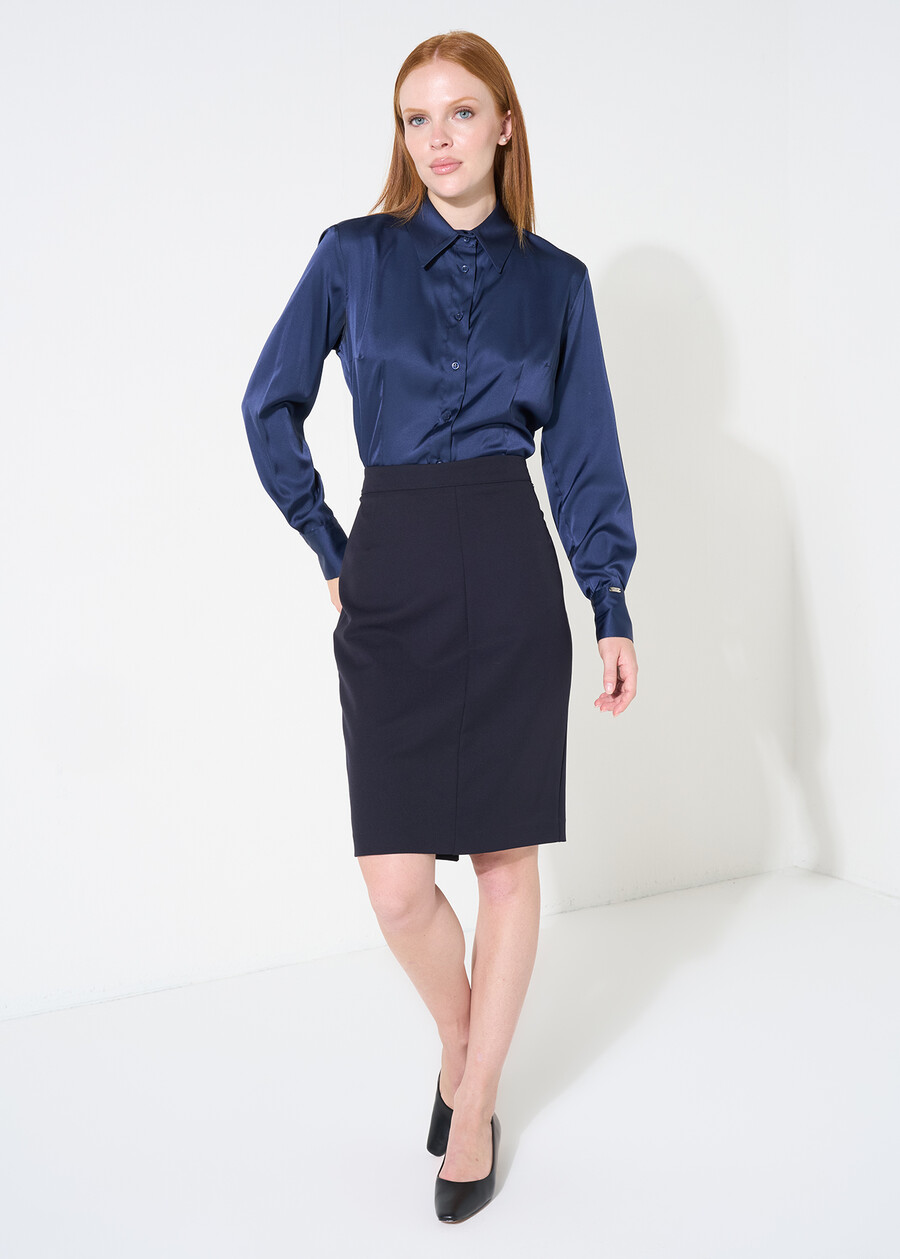 Alessia satin shirt NERO BLACKBEIGE LATTEBLU Woman , image number 4