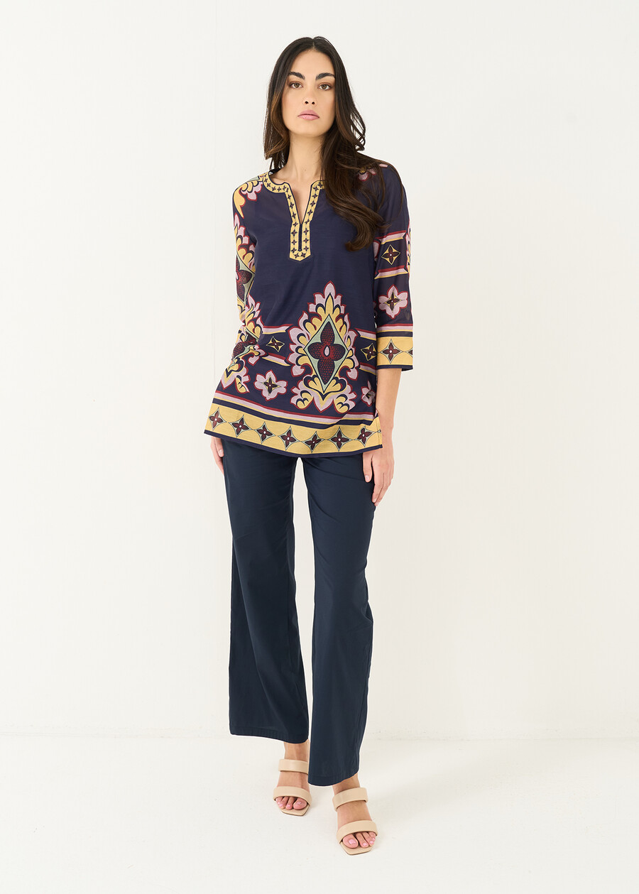 Blusa Baddy in crepe stampata BLU Donna , immagine n. 4