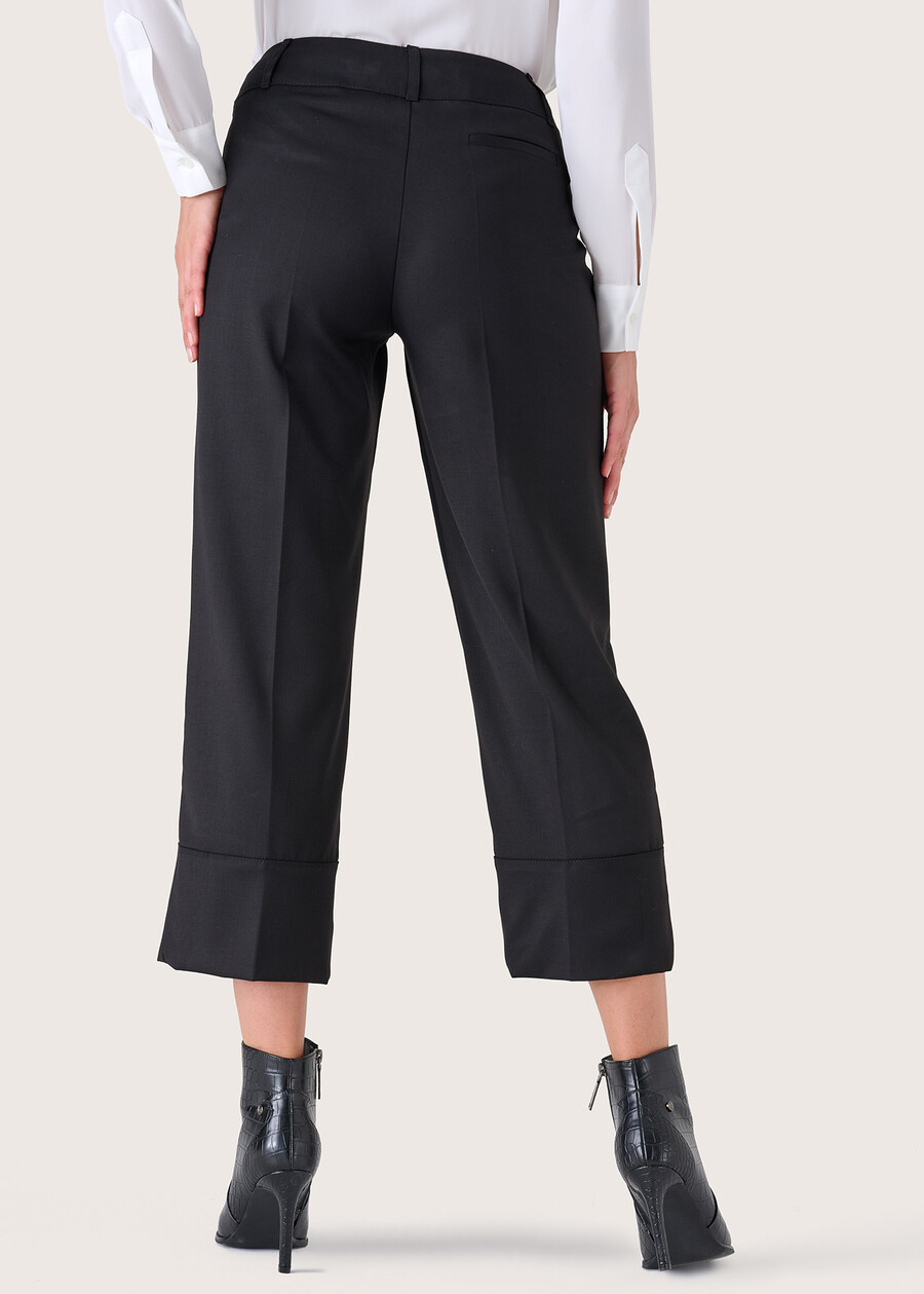 Sara polyviscose trousers NERO BLACKBEIGE LANA Woman , image number 4