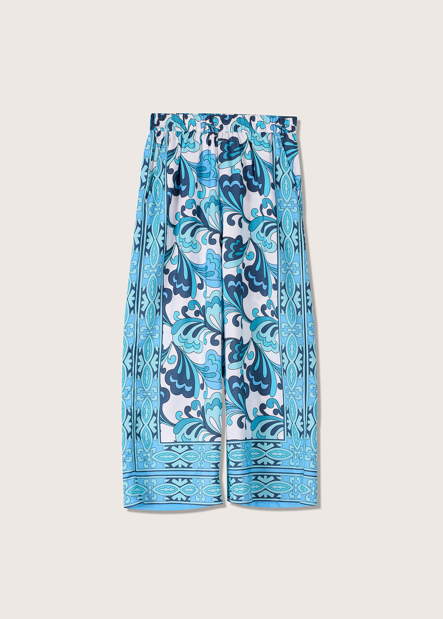 Plod crepe Capri trousers BLUE TURCHESE Woman , image number 5