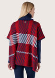 Marcella cape with macro check ROSSO CARPET Woman image number 3
