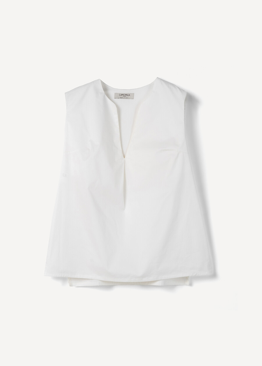 Top Tara In Cotone BIANCO WHITENERO BLACK Donna , immagine n. 5