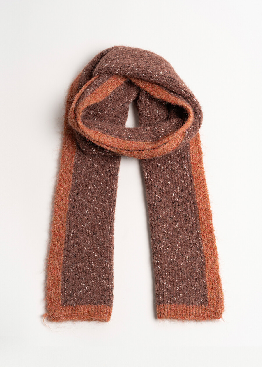 Sady contrast border scarf VIOLA PURPLEGRIGIO CENERE Woman , image number 2