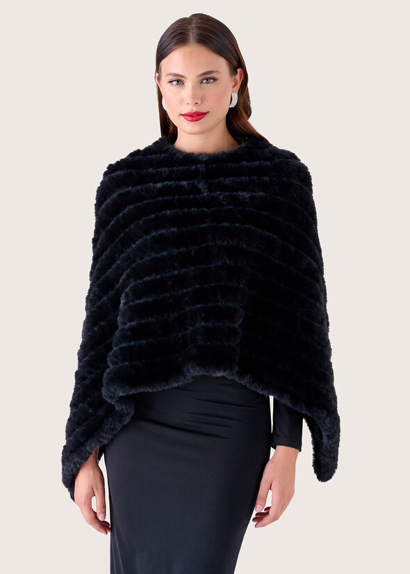 Madh eco-fur poncho  Woman null
