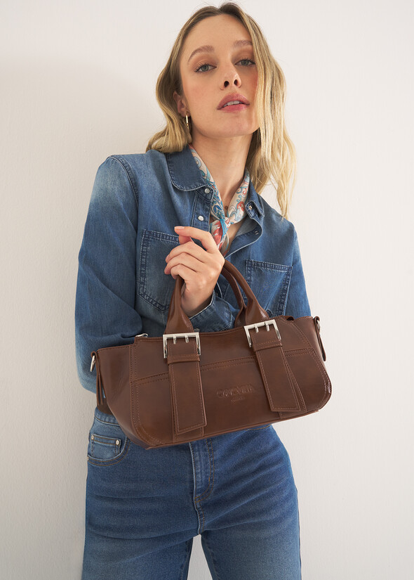 Bauletto Bayr effetto stropicciato MARRONE Donna null