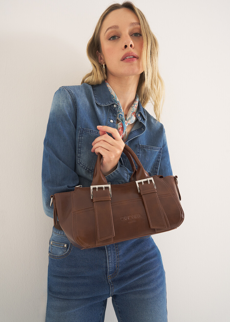 Bauletto Bayr effetto stropicciato NERO BLACKMARRONE Donna , immagine n. 1