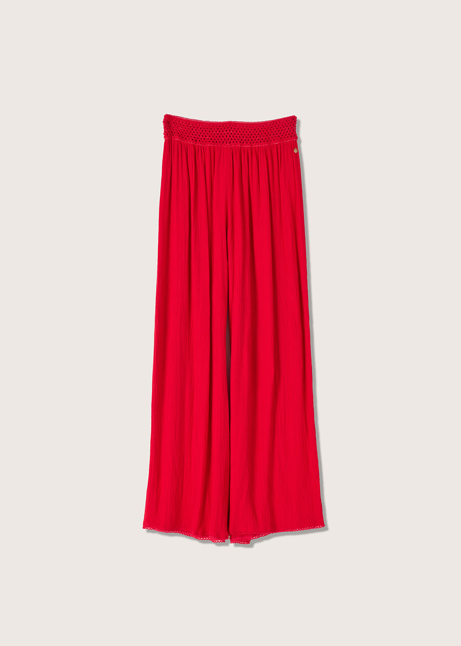 Pessy 100% rayon trousers ROSSO CARPETBLU ABISSO Woman , image number 5