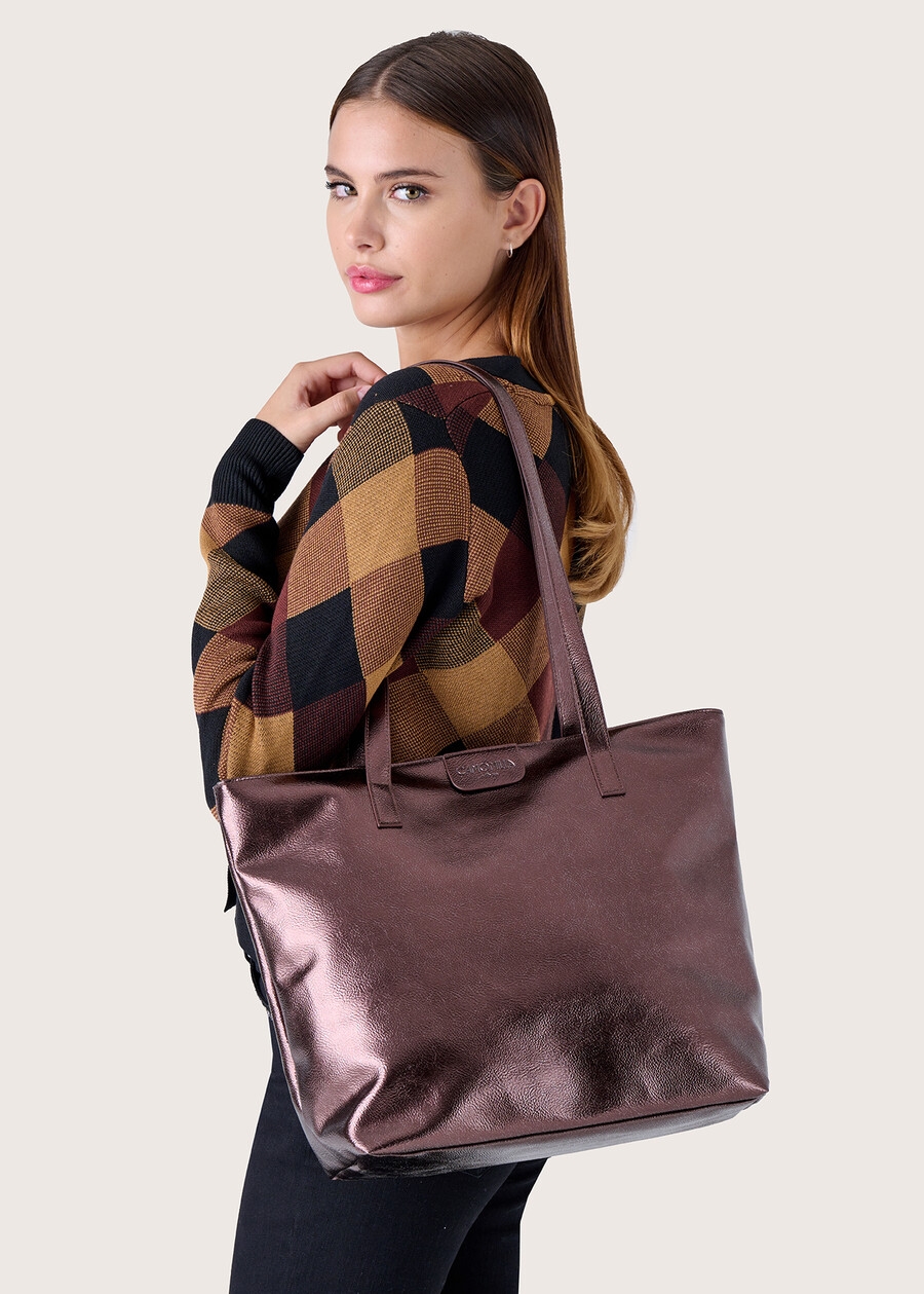 Badia eco-leather shopping bag MARRONE BRONZE Woman , image number 1